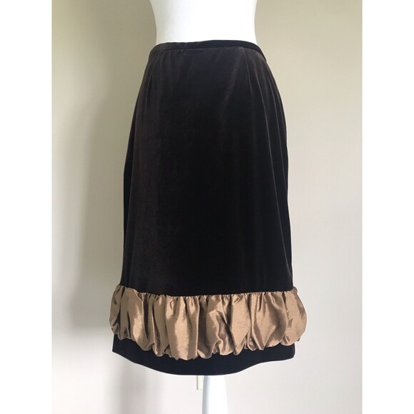 Grace Elements Women’s Velvet Brown Pencil Skirt Size 4 - Picture 1 of 6